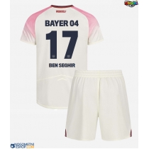 Otroški Nogometni dresi Bayer Leverkusen Eliesse Ben Seghir #17 Gostujoči 2025-26 Kratek Rokav (+ Kratke hlače)